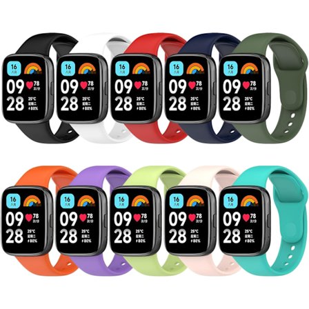 10 st armband kompatibla med Xiaomi Redmi Watch 3 Active, ersättningssilikonrem i olika färger