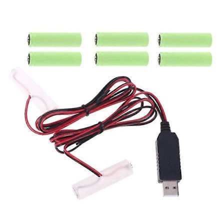 AA AAA Batterielliminator USB-strömförsörjningskonverteringskabel för klockor fjärrkontroll