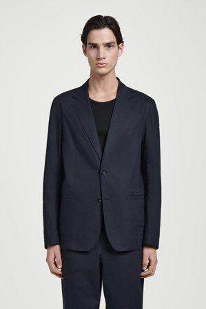 COS Relaxed Single-Breasted Cotton Blazer in Blue - Men