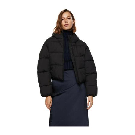 Mango Hood quilted Frakke Sort, Dame Dunjakker