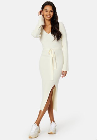 BUBBLEROOM Slit Knitted Midi Dress Klær