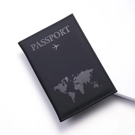Passsagsholder i PU-læder til kvinder og mænd - Rejse-ID-kreditkortpung - Rejsetilbehør Black
