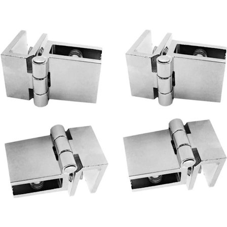 4-delt glassdørhengsel - dørhengsel - 90° - sølv