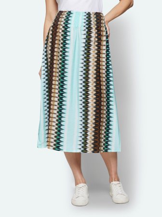 SIGNATURE - Nederdel - Turkis Mix - Mønstret