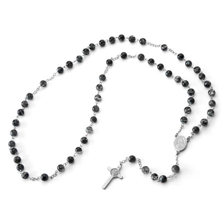 Our Lady of Guadalupe Black Rosary Necklace for Men - Rosaries