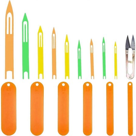 Fiskenätsreparationssats med nålar, inklusive plastnålsspoler, vassa stålnålar, transparent fiskesnöre, nylontråd, för att laga fiskenät