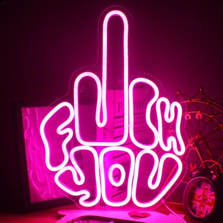 Fuck You-gest Neon Skilt for Vegg Rosa LED Neon Lys USB Neo_yux