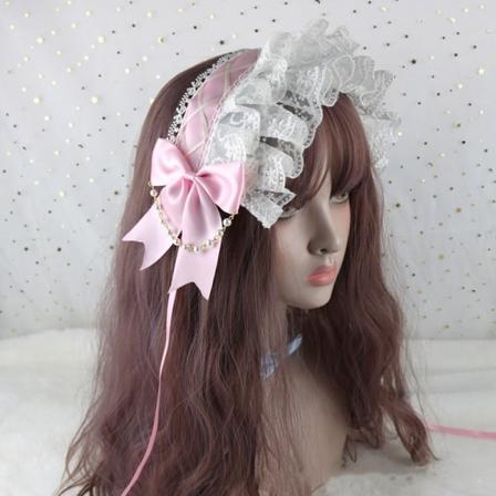 Lolita Kjole Tilbehør Maid Hovedbeklædning LYS PINK light pink