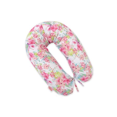 Längre gravidkudde för gravida kvinnor att sova i + avtagbart överdrag - Kolibrier i blommor_MGF