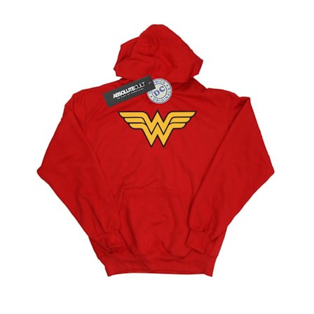 DC Comics Dam/Kvinnor Wonder Woman Logotyp Hoodie L Röd