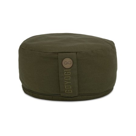 GOYOGI Calm Organic Cotton Round Meditation Cushion Dark Olive, Sport & Velvære, Yogaudstyr, Øvrigt
