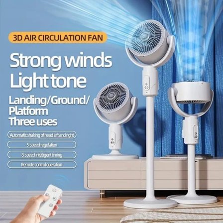 Adjustable Height Floor Fan and Table Fan with 5 Speeds, Scent Box, Mosquito Repellent, Remote Control & USB Type-C Charging