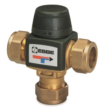 ESBE VTA313 Sekoitusventtiili kiristysrengasliitännällä 22 mm, Asennus