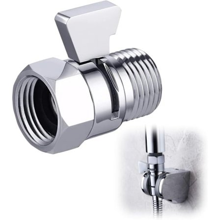 Dusjhode stoppventil vinkelventil dusjstopp G1/2 messing polert krom, K1140B3-CH