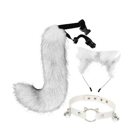 Ører Pannebånd Krage og Hale Sett Myk Utkledning for Feiringer Festivaler Fest-lingling}