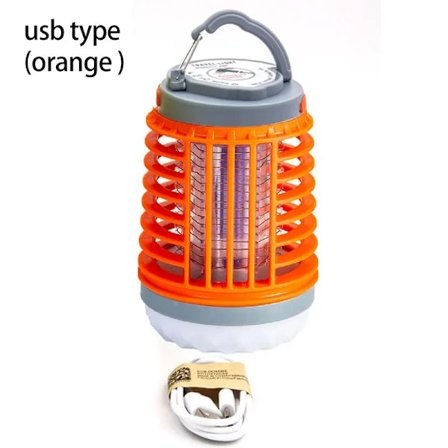 2 stk. Solcelled Myg USB Lampe Vandafvisende Insekt Fly Lysfælde Lommelygte