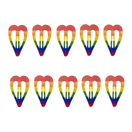 Sateenkaari Pride Hiusklipsit, 10 kpl Liukumattomia Metallisia Hiuspinnejä Tähti- ja Sydänkuvioilla LGBTQ+ Juhliin, Pride-kulkueisiin, Asuun