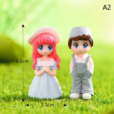 1 Set Cartoon Lovely Par Stol Hartsfigurer Miniatyrer Fai