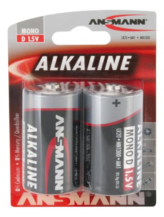 Ansmann 1514-0000 Batteri alkaliskt, Mono D/LR20, 2-pack, Elfördelning & strömförsörjning