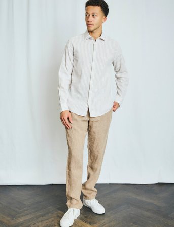 Bruun & Stengade Bs O'sullivan Casual Modern Fit Shirt - Beige - XXL