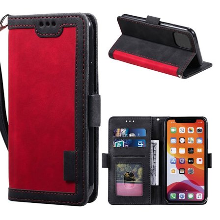 Suburbian läder iPhone 12 Pro Max fodral - Röd