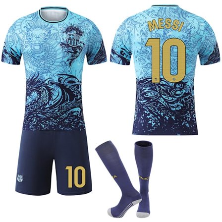 2025-2026 Barcelona Dragemønster Special Edition Fotballdrakt Barn Voksen No.10 Messi