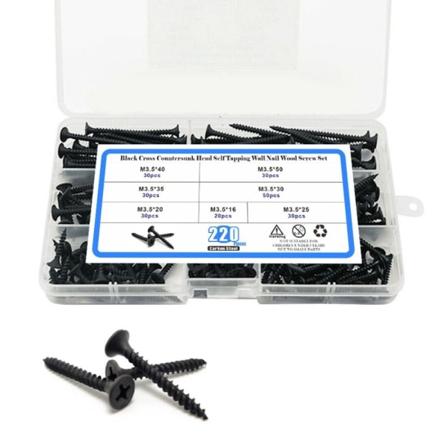 220kpl Puuruuvit Itsekierteittävät ruuvit Pikakierteittävät ruuvit