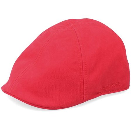 Stetson - Röd flatcap Keps - Texas Cotton Red Flat Cap @ Hatstore