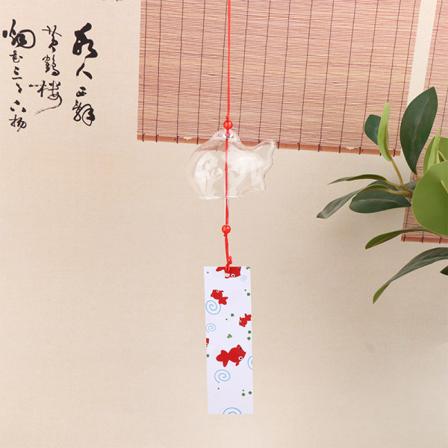 Wind Chime Chimes Glas Guldfisk Have Hængende Decor Transparent