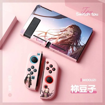 Anime Demon Slayer Case till Nintendo Switch NS Joy Con Controller Kawaii Soft Silikon Cover Tillbehör Barnpresent