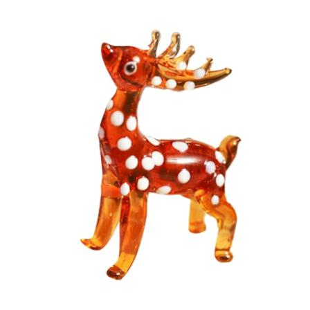 Handgjorda hjortar i glas handblåst glasfigur Miniatyrskulptur Prydnadsföremål för julklappsinredning