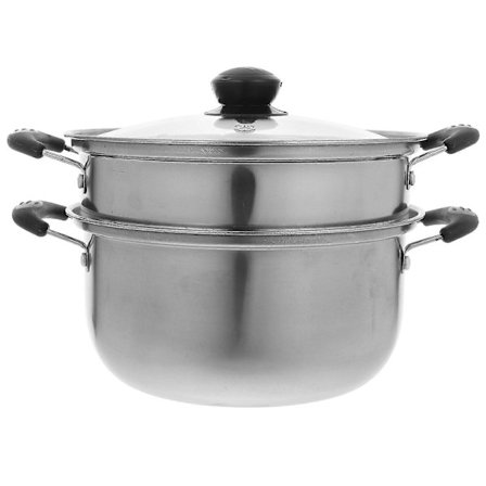 Rustfri dampkoker gryte med silkurv husholdnings kjøkkenutstyr 24.00X16.50X20.00cm lett å rengjøre 1 stk