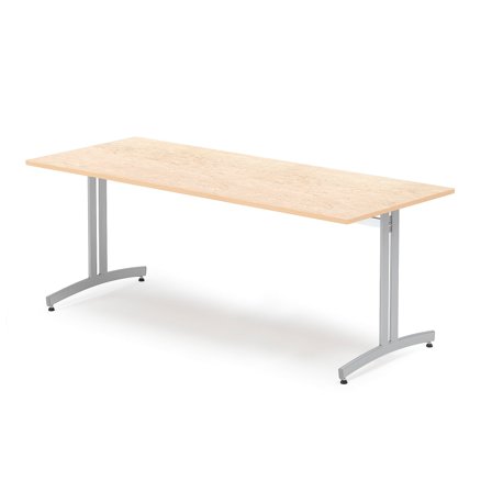 Kantinentisch, 1800x800x720 mm, Linoleum beige/alugrau