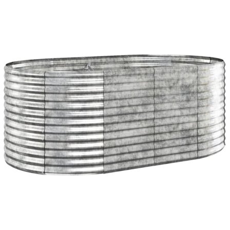 vidaXL Odlingslåda pulverlackerat stål 175x100x68 cm silver