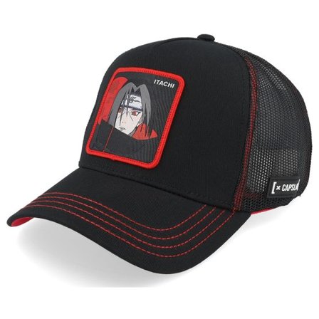 Capslab - Svart trucker Keps - Naruto Itachi Black A-Frame Trucker @ Hatstore