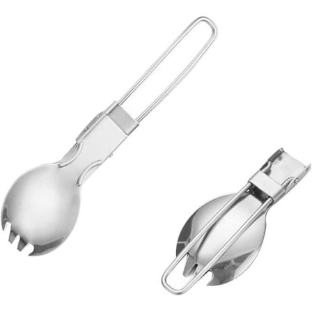 Camping Bestikk Bretteskje Gaffel 2 i 1 Utendørs Reise Bestikk For Vandring Piknik Trekking Innendørs, Camping Bestikk 2stk