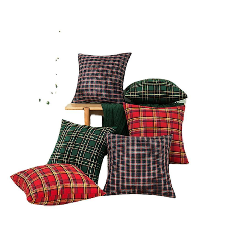 Rött Rutigt Kuddfodral, Jul Vardagsrum Soffa Heminredning