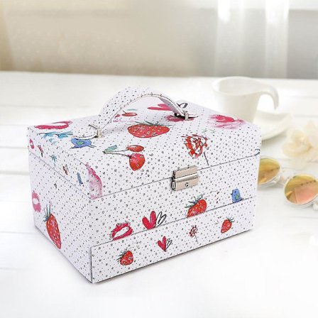 Reisevennlig Lær Smykkeskrin med Tre Lag