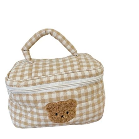 Kosmetisk veske kvinners bærbare toalettveske stor kapasitet søt bjørn reiseoppbevaringsveske hudpleieprodukt bærbar kosmetisk veske