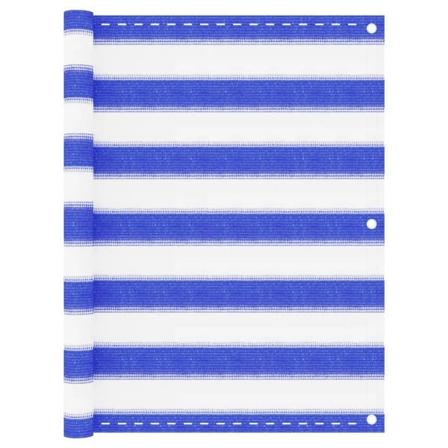 vidaXL Balkongskärm blå och vit 75x500 cm HDPE multifärg