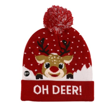 Led Julmössa Tröja Stickad Mössa Jul Ljus Upp Stickad