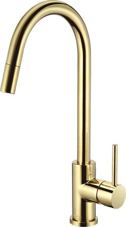 Adora Imperia Flex U Kjøkkenbatteri med uttrekkbar tut Gull, Baderom