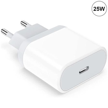 Laddare för vägguttag USB-C 25W - E.F.CONNECTION - Vit - Snabbladdning - Kompatibel med Xiaomi