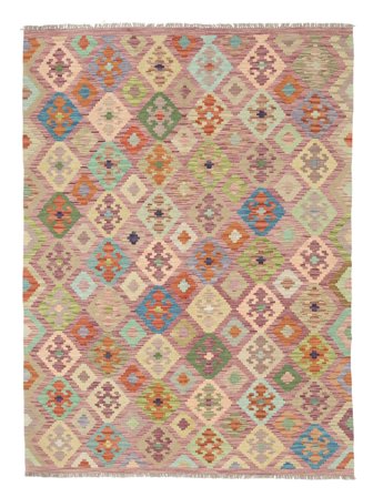 Oriental Kilim Afghan Old Style Rug 172X239 Brown/Orange Wool, Afghanistan