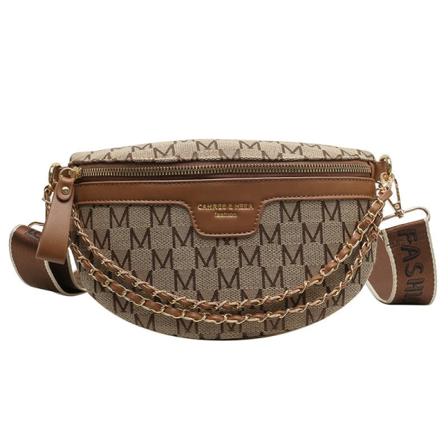Män kvinnor Fanny Pack midjeväska 2022 Trendig damaxel Crossbody Summer Casual Mångsidig Liten Brown