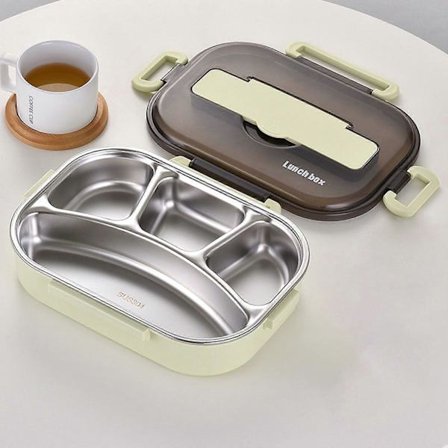 Tillbaka till skolan! Avtoify Termisk Isolering Bento 4 Fack Matlåda Bestick Set Portabel Matlåda Student Matlåda [YJD]