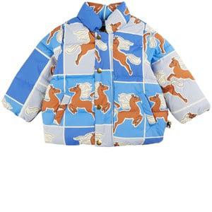 Mini Rodini Horses Printed Puffer Jacket Blue 140/146 cm - Coats and jackets - 140/146 cm - Blue