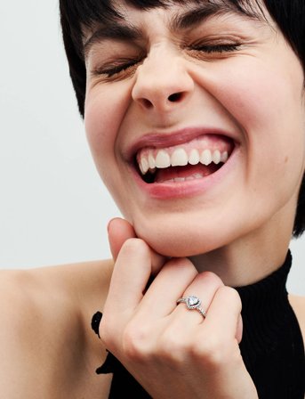 Pandora Heart Sterling Silver Ring With Clear Cubic Zirconia - Silver - 58