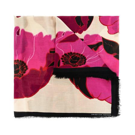 Dries Van Noten Floral Halstørklæde Pink, Dame Tørklæder, Størrelse: ONE Size