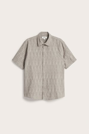 Kappahl | Mönstrad kortärmad skjorta Brun L | Brun